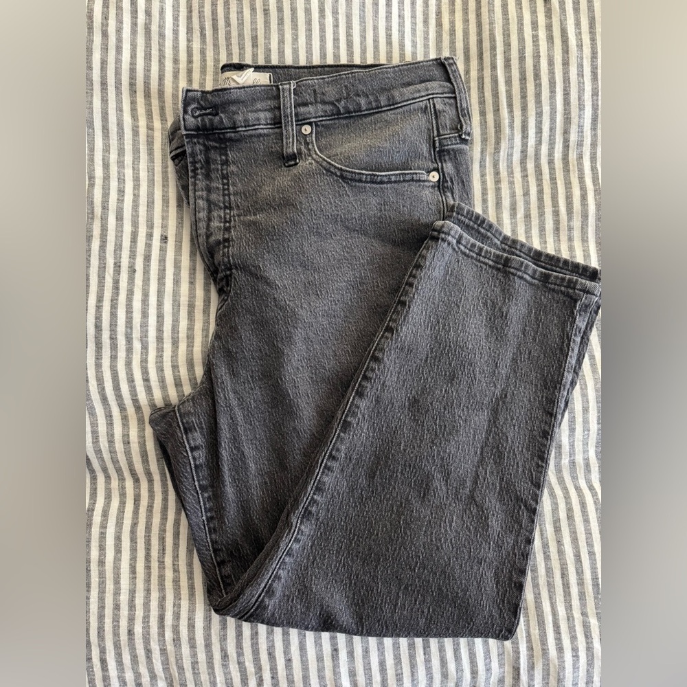 Madewell Perfect Vintage Lunar Wash Charcoal Comfort Stretch Straight Leg 33P